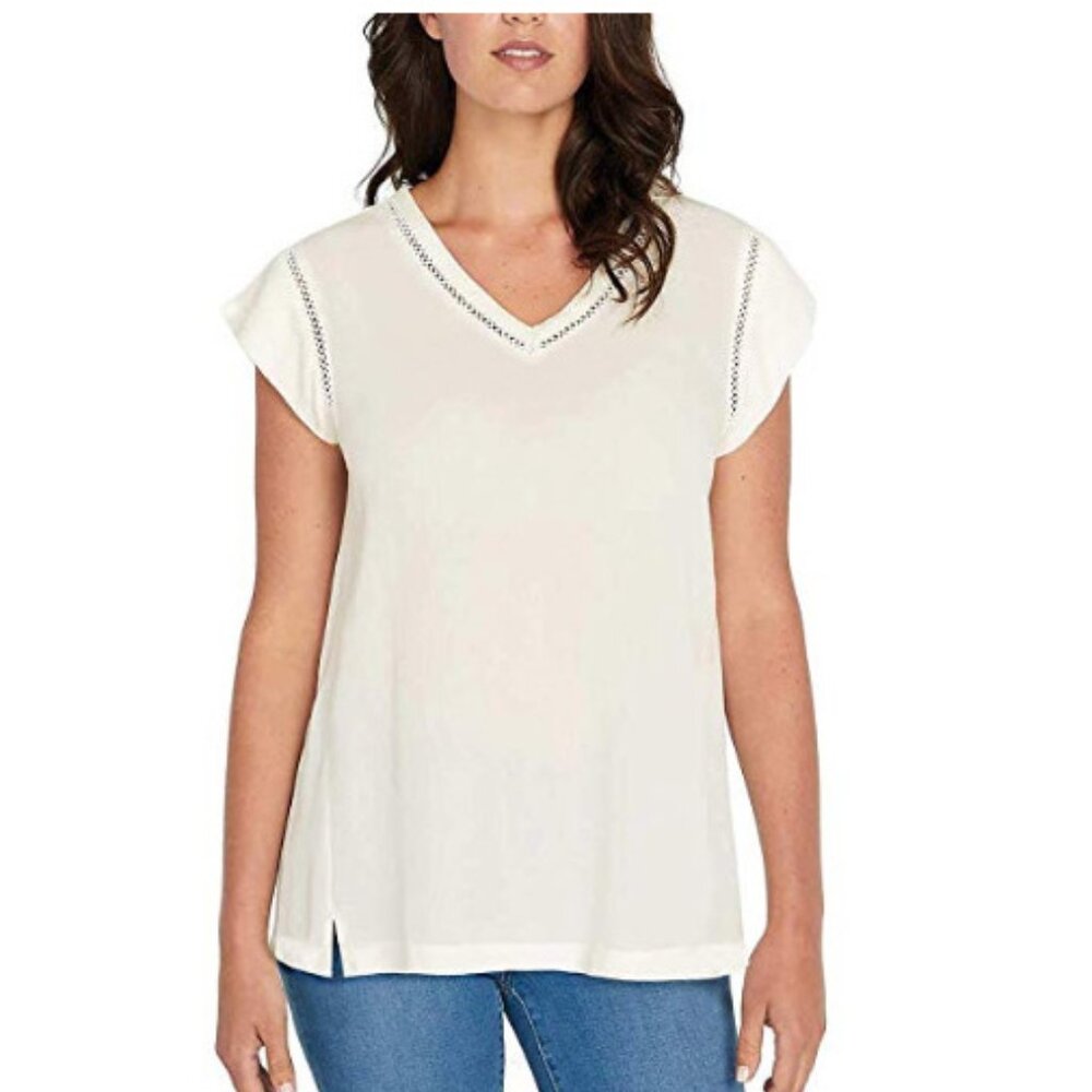 V-Neck Top Short Sleeve Buffalo David Bitton NWT